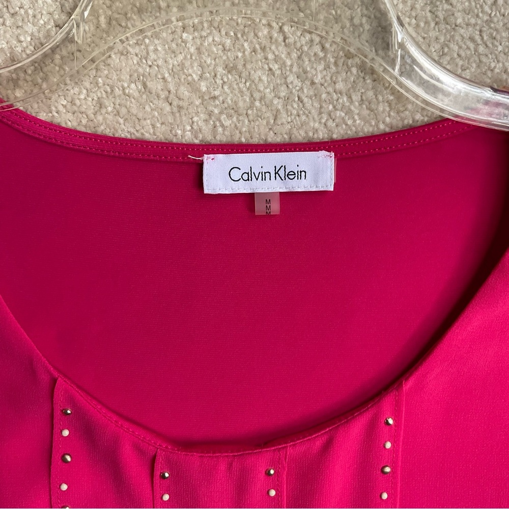 Calvin Klein Pink Sleeveless Blouse, Medium - Picture 2 of 8